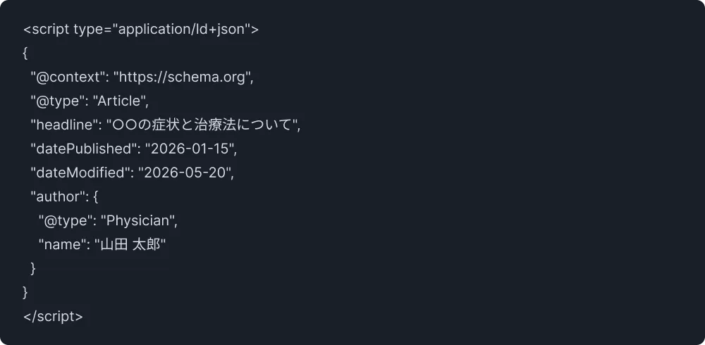 記事の構造化データサンプル