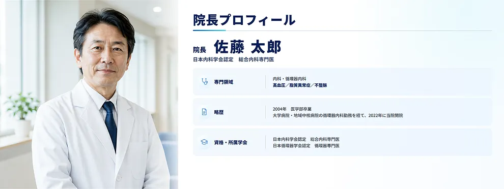 院長プロフィールページの例
